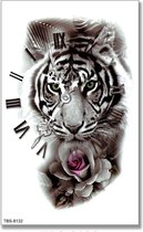 Tattoo Siberische tijger - plaktattoo - tijdelijke tattoo - 12 cm x 9 cm (L x B)
