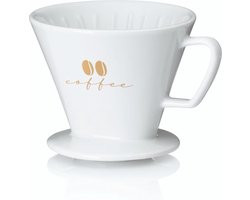 Koffiefilterhouder S, Porselein, Wit - Kela | Excelsa