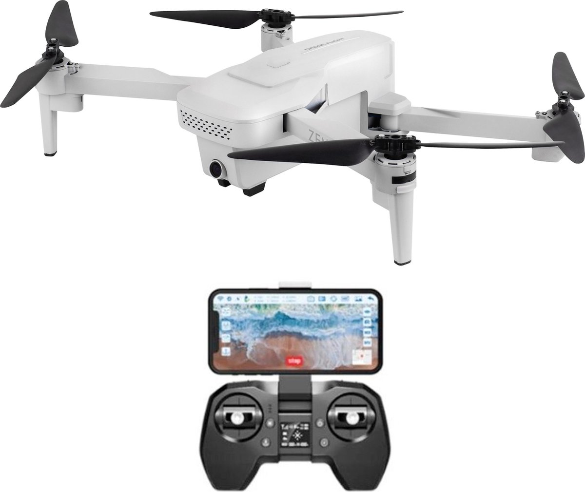 Visuo XS818 Zen – GPS Drone met camera - 18 minuten vliegtijd – wide angle camera- return to home – follow me – 90graden kantelbare camera – inclusief gratis Killerbee video tutorials