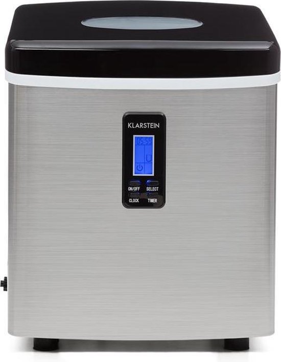 Klarstein IJsblokjesmachine Mr. Frost Voor het maken van ijsblokjes - 12kg per dag - Met LCD scherm en timer,3 liter inhoud - 100W - Staal - voor Bar - LED Snel - RVS - voor Keuken - Kunststof - Ice Maker - Ice Cube Maker - IJsmaker van Klarstein — afbeelding 2