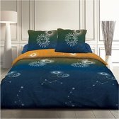 Dekbedovertrek Strijkvrij Katoen Blue Universe 24x220