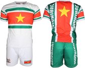 Suriname Voetbalshirt + Broek Set Tenue Wit / Geel / Groen / Rood, Maat:  128