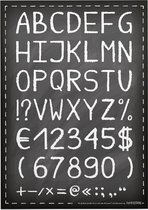 Educatieve poster (Forex) - Alfanumeriek zwart krijtbord - 90 x 120 cm