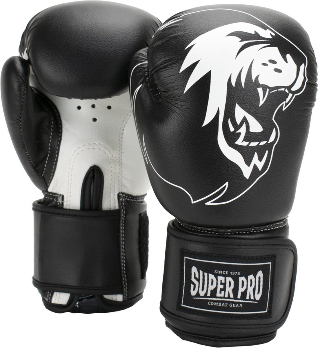 Super Pro Combat Gear talent (kick)bokshandschoenen zwart/wit 10oz