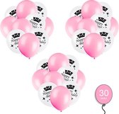 30 Ballonnen Happy Birthday - Verjaardag Meisje - Versiering - Roze