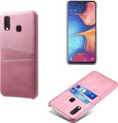 Samsung Galaxy A20e Telefoonhoesje | PU Leren Back Cover | Pasjeshouder | Lichtroze