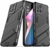 Oppo Find X3 Pro Hoesje Hybride Back Cover met Kickstand Zwart