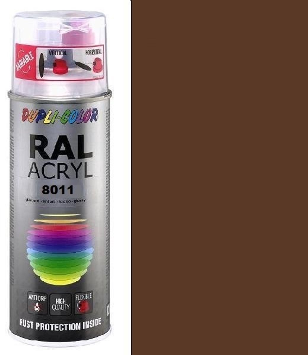 Dupli-Color acryllak hoogglans RAL 8011 notenbruin - 400 ml.