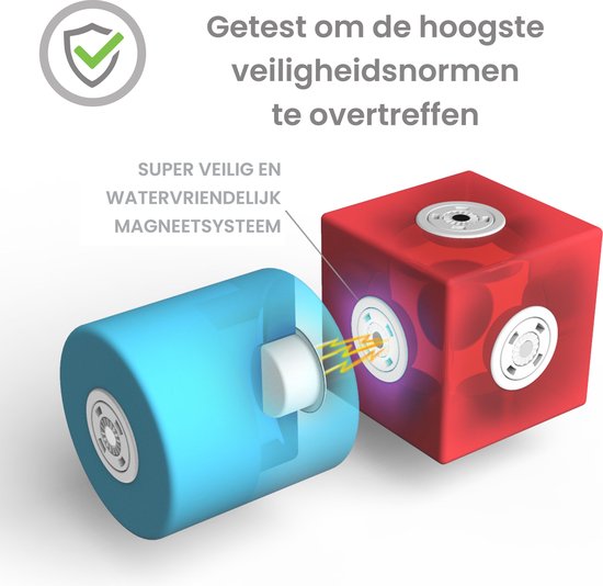 Super veilig en watervriendelijk magneetsysteem, getest om de hoogste veiligheidsnormen te overtreffen.