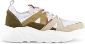 PS Poelman Year Dames Leren Chunky Runner Sneaker van Mesh en Suéde - Bruin Beige Rood - Maat 37