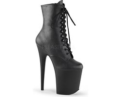 Pleaser - Flamingo-1020 Plateau Laarzen, Paaldans schoenen - Paaldans schoenen - 38 Shoes - Zwart