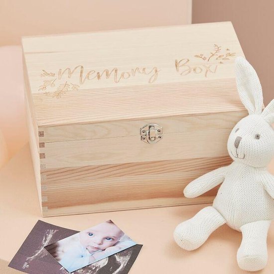 Baby in Bloom - Houten box - Baby Memory Keepsake Box
