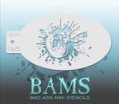 Bad Ass Stencil Nr. 1415 - BAM1415 - Schmink sjabloon - Bad Ass mini - Geschikt voor schmink en airbrush