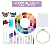 DIY Punch Needle - Punch Needle Starterset - Borduurpakketten Volwassenen - Borduurring - 100 Kleuren Borduurgaren - Voor Kinderen/Volwassenen/Senioren/Hobby/Borduren