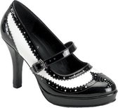 Funtasma Pumps -42 Shoes- Contessa-06 US 12 Zwart/Wit