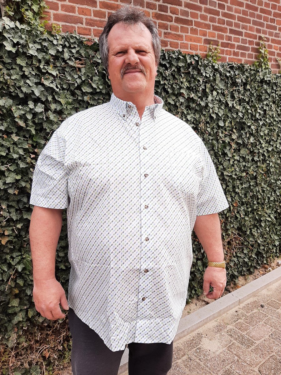 GCM Henderson Overhemd Wit Korte mouw Maat 4XL BIG MEN SIZE