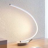 Lindby - LED tafellamp - 1licht - metaal - H: 43 cm - geborsteld zilver - Inclusief lichtbron