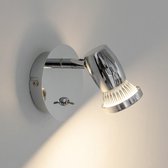 Lindby - LED plafondlamp - 1licht - metaal - H: 10 cm - GU10 - chroom - Inclusief lichtbron
