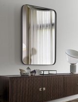 Mirrona - Star In - Rechthoekige Spiegel met Zwarte Rand - Aluminium - 90 cm x 60 cm - Zwart - incl. Lijst