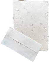 Set van 10 vel A4 papier met enveloppen van 'tree-free' papier met parelmoer en vezels