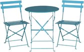 Bolero Tafelset Rond - Turquoise - Inclusief 2 Stoelen - Voor het Terras