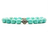 Beaddhism - Armband - Big Turquoise -  BT1222.1 - Sterling Zilver - 10 mm - 17 cm