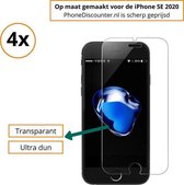4x iPhone SE 2020 Screenprotector | Premium Kwaliteit | Tempered Glass | Protective Glass | Gehard Glas | Bescherm Glas
