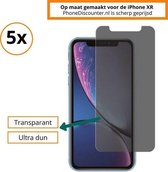 5x iPhone XR Privacy Screenprotector | Premium Kwaliteit | Privacy Tempered Glass | Anti Spy Protective Glass | Gehard Glas Privacy | Bescherm Glas