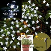 ✿BrenLux® Lichtsnoer sfeerverlichting – Verlichtingslinger zonne-energie - Solar 12m 100 bloemen – Slinger op zonne-energie - GRATIS decoratie - Tuinverlichting - Tuindecoratie - Waterproof v