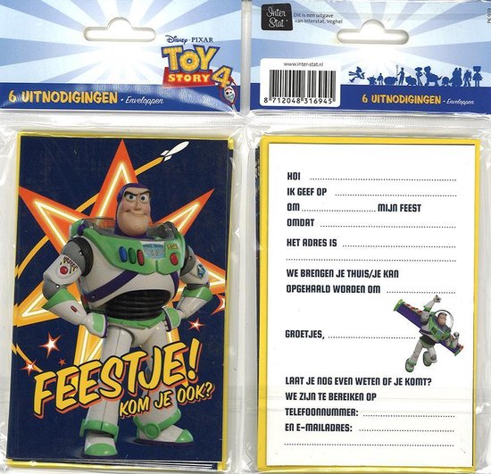 Uitnodigingskaarten - Toy Story - Buzz Lightyear - 6st.