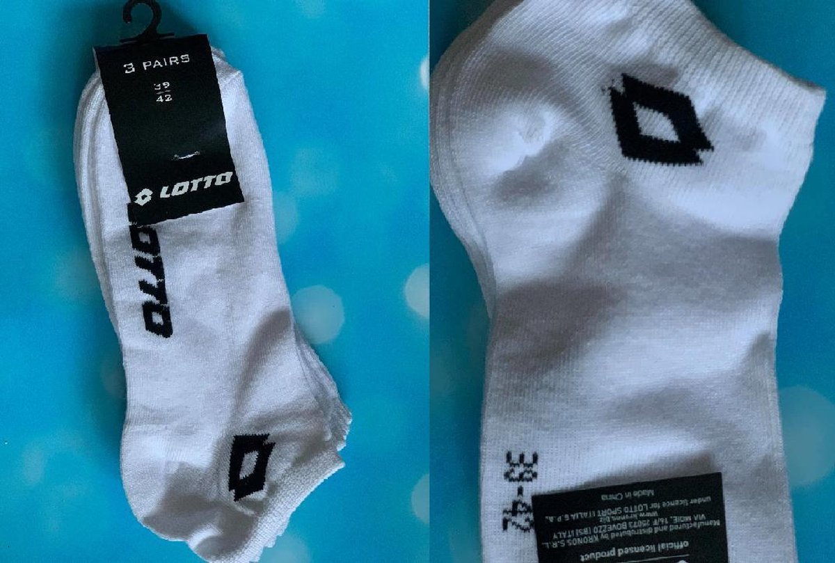 Lotto Sneaker Sokken - sport sokken - korten sokken - lotto sokken - wit 3 Paar - Maat: 39/42