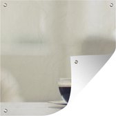 Tuinposters Espresso in glazen kop - 50x50 cm - Tuindoek - Buitenposter