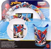 MARVEL SPIDER-MAN ONTBIJT SET - LUNCH SET - SPIDERMAN - BORD KOM BEKER