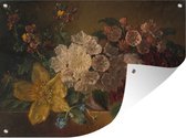 Tuin decoratie Bloemen - Schilderij van G.J.J Van Os - 40x30 cm - Tuindoek - Buitenposter