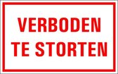 Verboden te storten tekststicker 400 x 250 mm