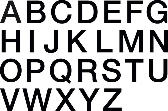 atoom Durf expositie Letter stickers alfabet teksthoogte 50 mm Zwart | bol.com