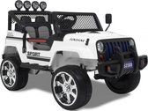 Monster Jeep Elektrische Kinderauto Wit - Krachtige Accu - Op Afstand Bestuurbaar - Veilig Voor Kinderen
