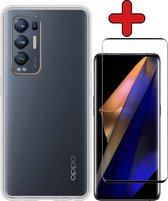 Oppo Find X3 Neo Hoesje Transparant Siliconen Case Met Screenprotector - Oppo Find X3 Neo Hoes Silicone Cover Met Screenprotector - Transparant