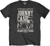 Johnny Cash Heren Tshirt -L- Prison Poster Eco Zwart