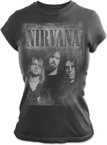 Nirvana Dames Tshirt -2XL- Faded Faces Zwart