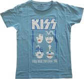 Kiss Heren Tshirt -XS- Made For Lovin' You Blauw