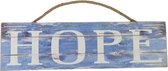 Wand decoratie 'Hope' - Blauw - Hout - 30 x 1 x 10 cm