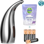 Automatische Zeepdispenser met Dettol Zeep Orchidee & Vanille - Batterijen - No Touch Handsfree Zeeppomp - Elektrisch met Sensor – Hygiënisch