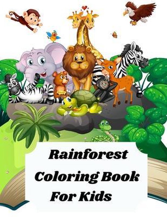 Rainforest Coloring Book For Kids - cover