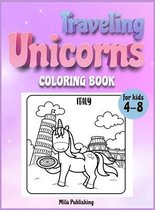 Traveling Unicorns coloring book for kids 4-8