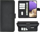 Geschikt voor Samsung Galaxy A22 5G Hoesje - 5G - Bookcase - Pu Leder Wallet Book Case Zwart Cover