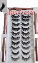 KNAPZEKER S19 Magnetische Wimpers - Nepwimpers - Wimperset Van 10 Wimpers 4 Eyeliner En Pincet - 3D Lashes – Nepwimpers – Fake Magnetic Eyelashes - Wimperextensions