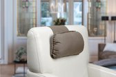 Finlandic hoofdkussen F03 wasbaar kokos lichtbruin voor relax fauteuil- luxe nekkussen met contragewicht voor sta op stoel- comfortabele stoffen hoofdsteun- in hoogte verstelbaar