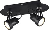 LED Plafondspot - Trinon Guno - GU10 Fitting - 2-lichts - Rechthoek - Mat Zwart - Aluminium
