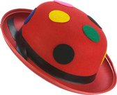 Vegaoo - Rode clown bolhoed met stippen voor volwassenen